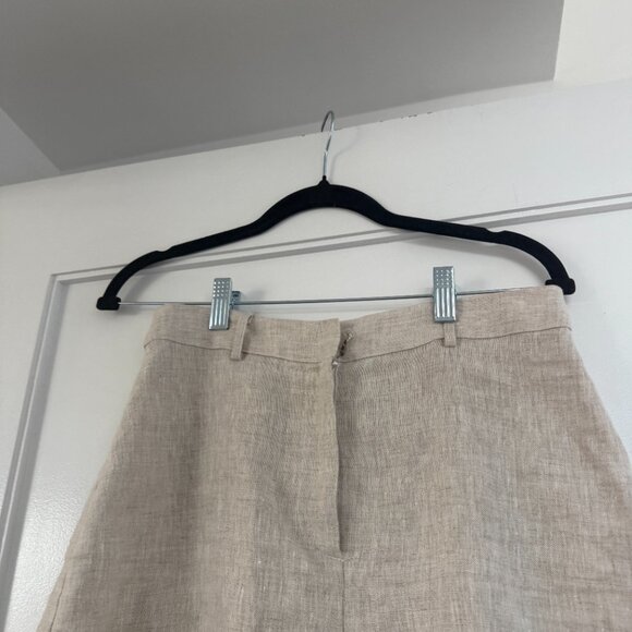 Reformation Gia Midi Skirt In Cream Linen Pencil Cut - Picture 5 of 7